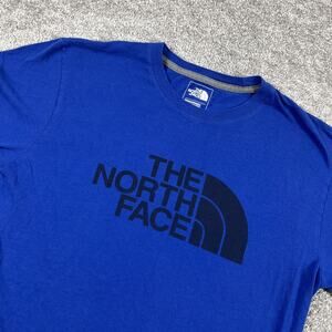 North Face T Shirt Mens Small Logo Standard Fit Outdoors Hiking Royal Blue